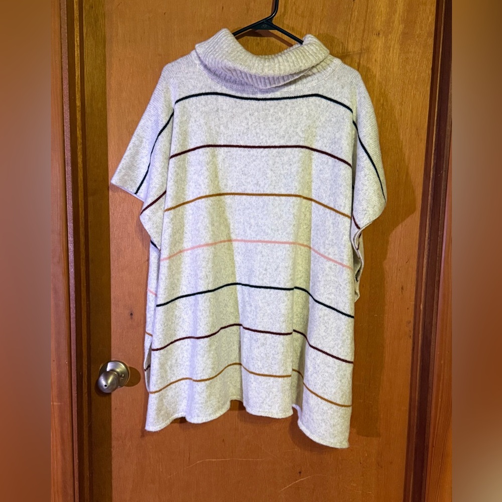 Loft Striped Turtleneck Sweater - Cream and Multicolor - Picture 8 of 8